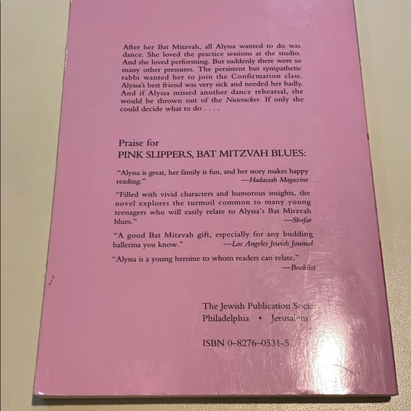 Pink Slippers, Bat Mitzvah Blues book judaism - Picture 2 of 2